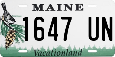 ME license plate 1647UN