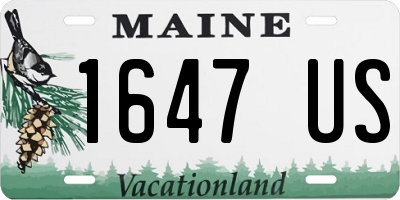 ME license plate 1647US