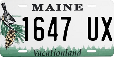 ME license plate 1647UX