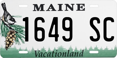 ME license plate 1649SC