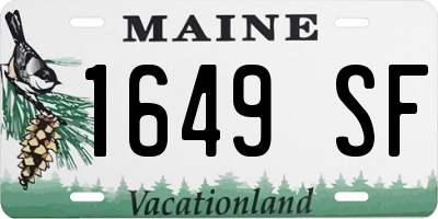 ME license plate 1649SF