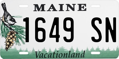 ME license plate 1649SN