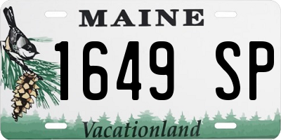 ME license plate 1649SP