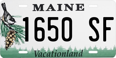 ME license plate 1650SF