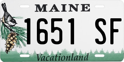 ME license plate 1651SF