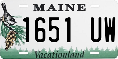 ME license plate 1651UW