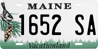 ME license plate 1652SA