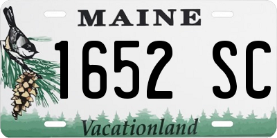 ME license plate 1652SC