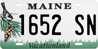 ME license plate 1652SN