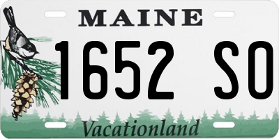 ME license plate 1652SO