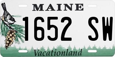 ME license plate 1652SW