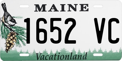 ME license plate 1652VC