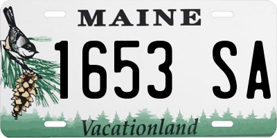 ME license plate 1653SA