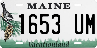 ME license plate 1653UM