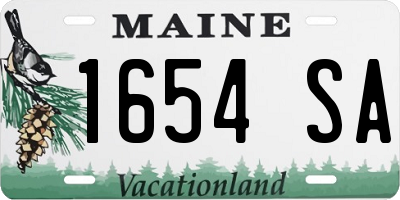 ME license plate 1654SA