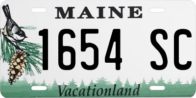 ME license plate 1654SC