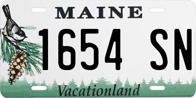 ME license plate 1654SN