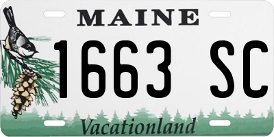 ME license plate 1663SC