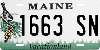 ME license plate 1663SN
