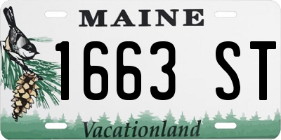 ME license plate 1663ST