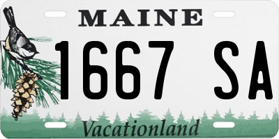 ME license plate 1667SA