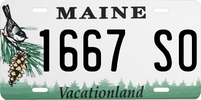 ME license plate 1667SO