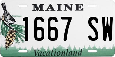 ME license plate 1667SW