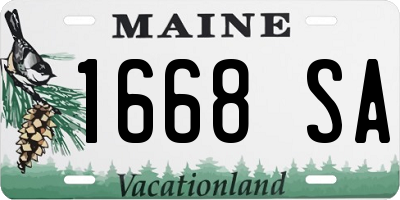 ME license plate 1668SA