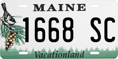 ME license plate 1668SC