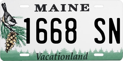 ME license plate 1668SN