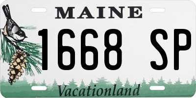 ME license plate 1668SP