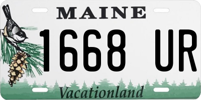 ME license plate 1668UR