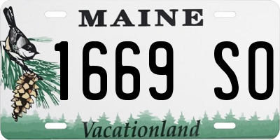 ME license plate 1669SO