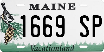 ME license plate 1669SP