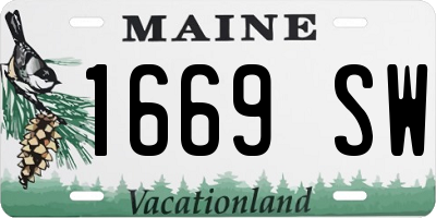ME license plate 1669SW