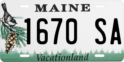 ME license plate 1670SA