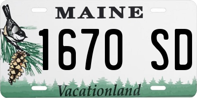 ME license plate 1670SD