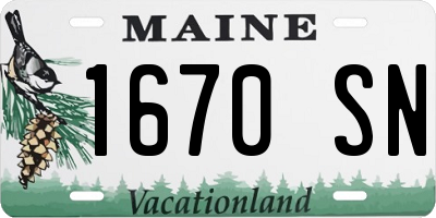 ME license plate 1670SN