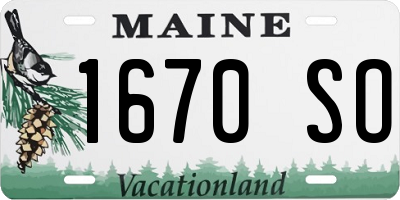 ME license plate 1670SO