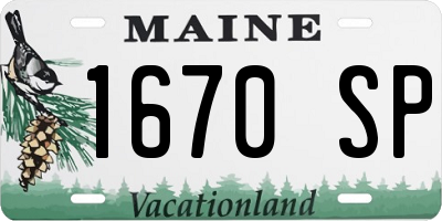 ME license plate 1670SP
