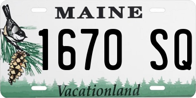 ME license plate 1670SQ