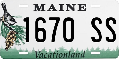 ME license plate 1670SS