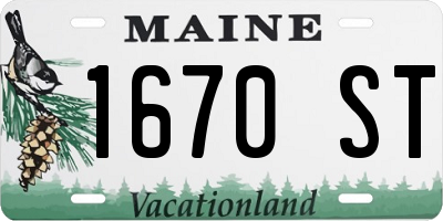 ME license plate 1670ST