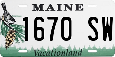 ME license plate 1670SW