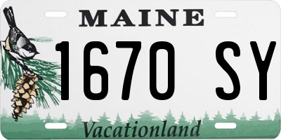 ME license plate 1670SY