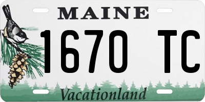 ME license plate 1670TC