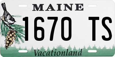 ME license plate 1670TS