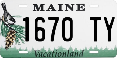 ME license plate 1670TY