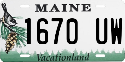 ME license plate 1670UW