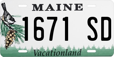 ME license plate 1671SD